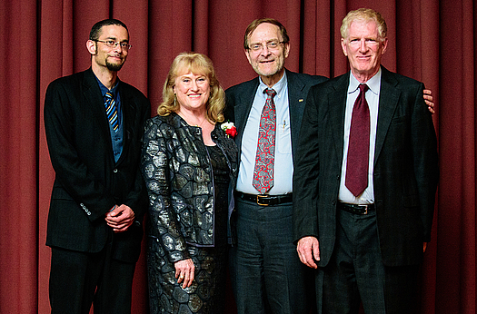 Eric Stern, President Susan Scrimshaw, Dean of UIC School of Public Health Paul Brandt-Rauf, Presidential Spouse Allan Stern.