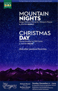Sage Singers December 2016 Concert Poster