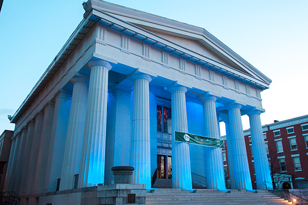 Bush Memorial Lights Up Blue