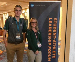 Sage student-athletes Tyler Schnaible and Kiersten Duncan at the NCAA Student-Athlete Leadership Forum.
