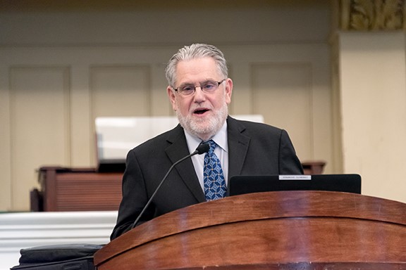 President Ames delivers a talk entitled “White Jazz: F. Scott Fitzgerald, Carl Van Vechten and Race” in November. His talk was part of Russell Sage College’s WORLD series, featuring speakers on diverse topics.