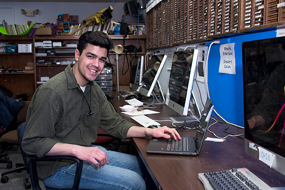 Xavier Aleman at the WOOC 105.3 FM studio.