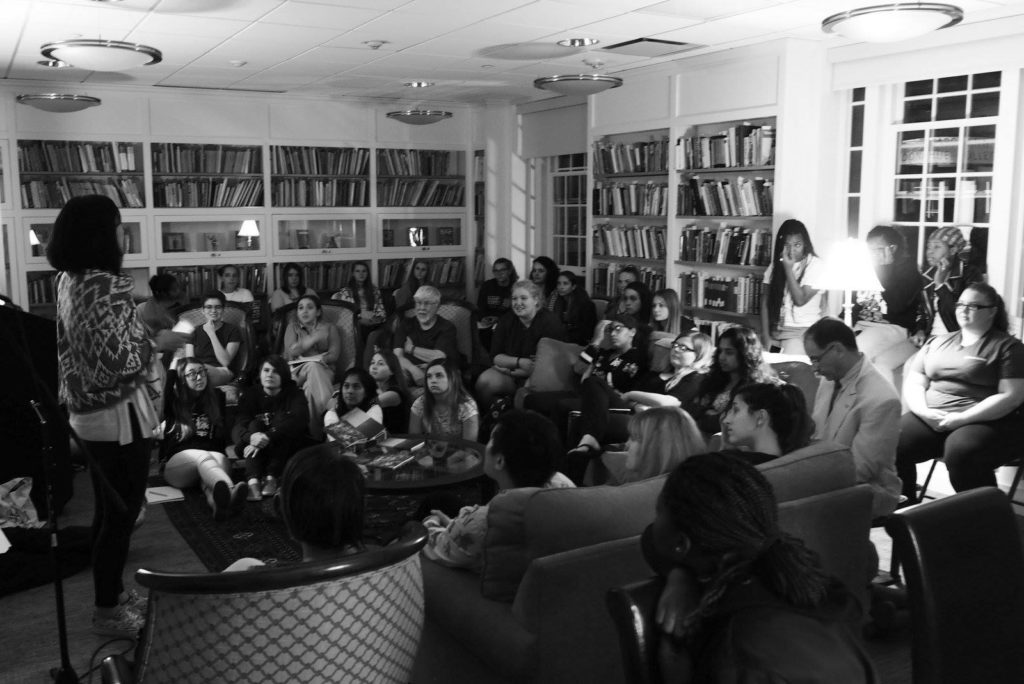 Poet Sueyeun Juliett Reads at Sage in fall 2017.