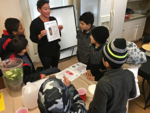 A food-based English language lesson for children at the Refugee Welcome Center in Albany.
