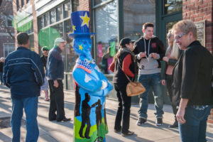 “All Star Uncle Sam” was one of 30 statues of the eponymous American on display throughout Troy, as part of a public art installation funded by the Louis and Hortense Rubin Community Fellows Program in 2013.