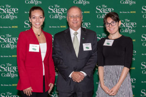 Corporate Connections scholarship sponsors with students