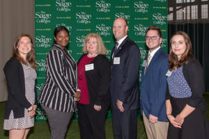 Corporate Connections scholarship sponsors with students