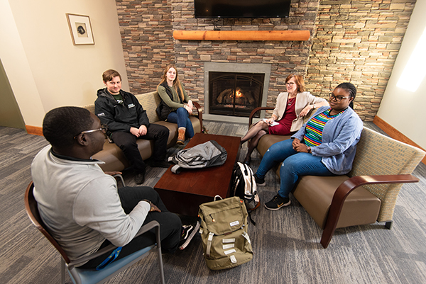 Deborah Lawrence with students