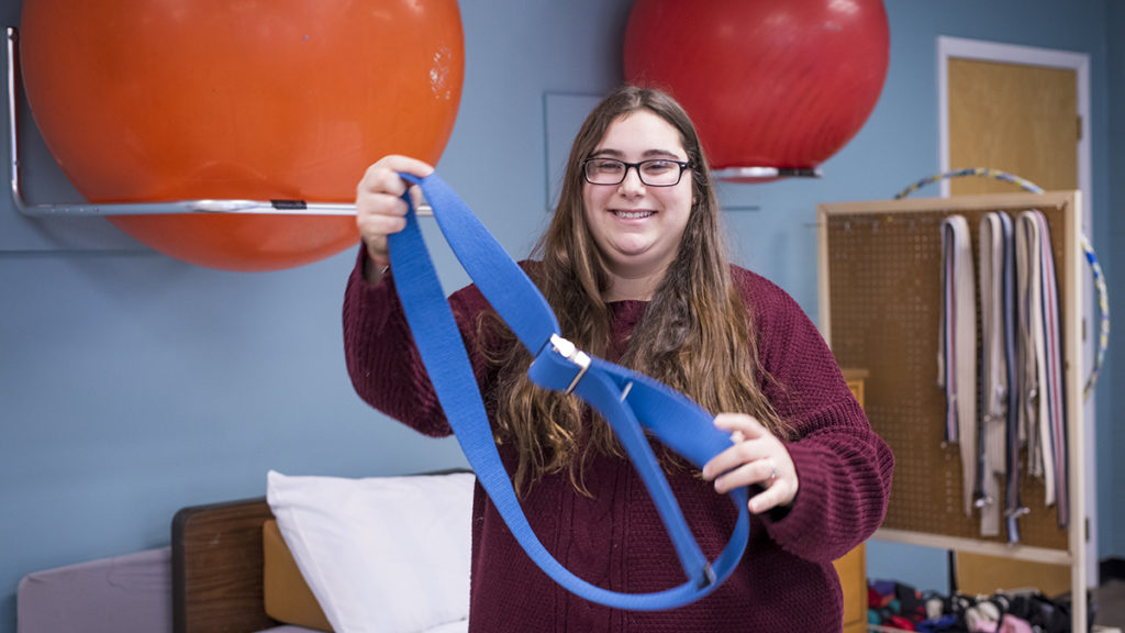 Sarah Tuzzolo in Occupational Therapy Classroom