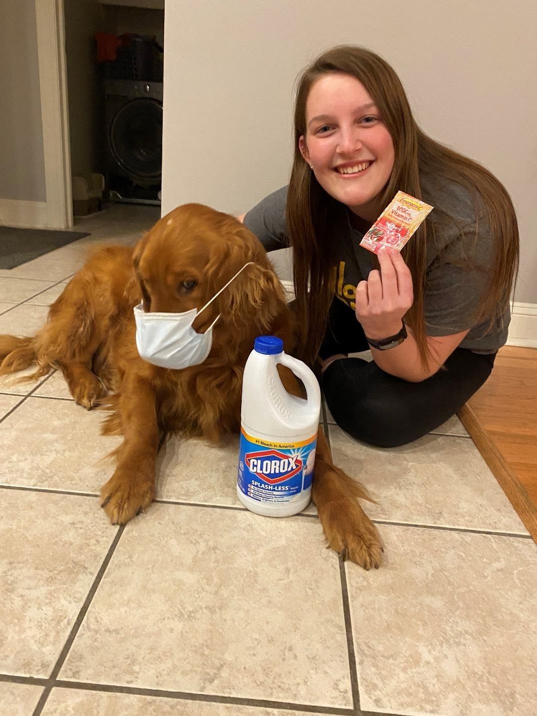 Micalli Johnston ’21 and her dog