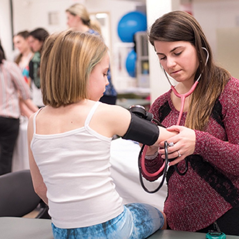 Physical Therapy class taking SOHS arm blood pressure