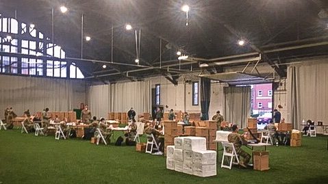 National Guard Assembles COVID test kits in Armory