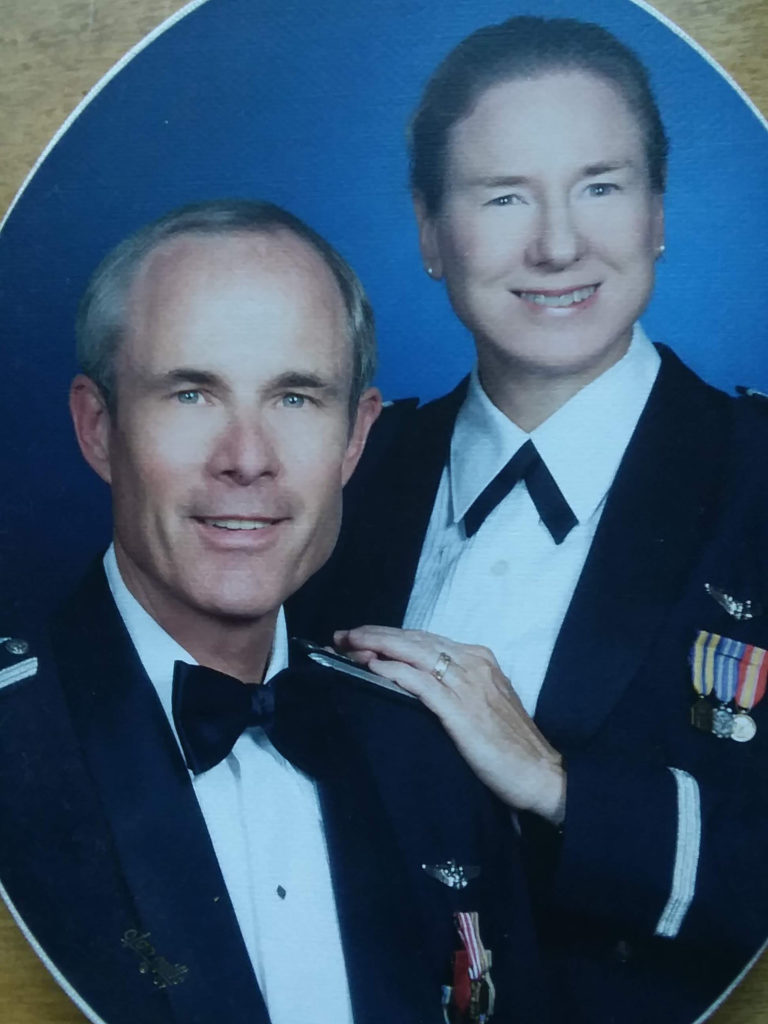 Jim and Martha Johnston in Air Force Dress Blues