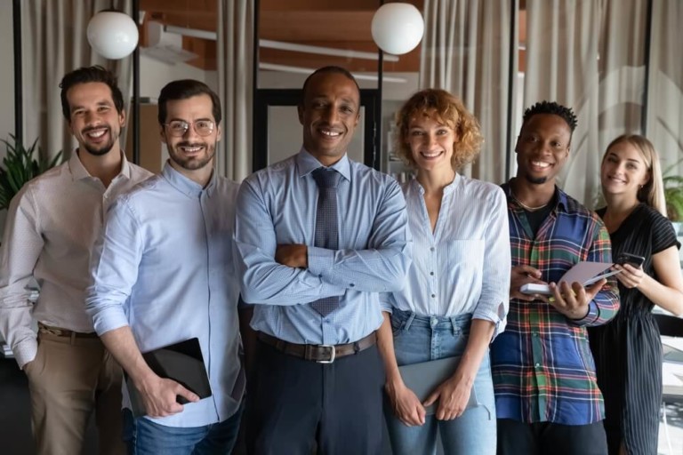 group of smiling adults