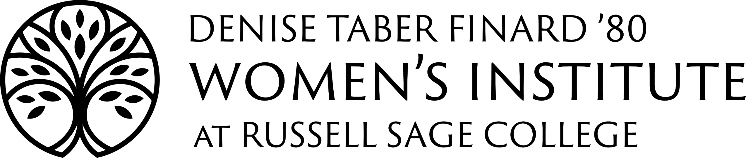 Denise Taber Finard '80 Women's Institute at Russell Sage College Logo (Black and Transparent Version)