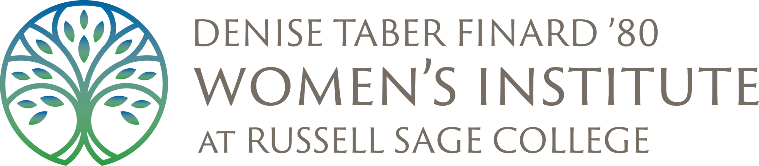 Denise Taber Finard '80 Women's Institute at Russell Sage College Logo (Color and Transparent Version)