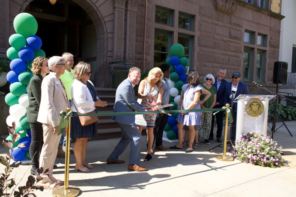 Sage Hall Renovation Ribbon Cutting Ceremony, Actual Ribbon Cutting