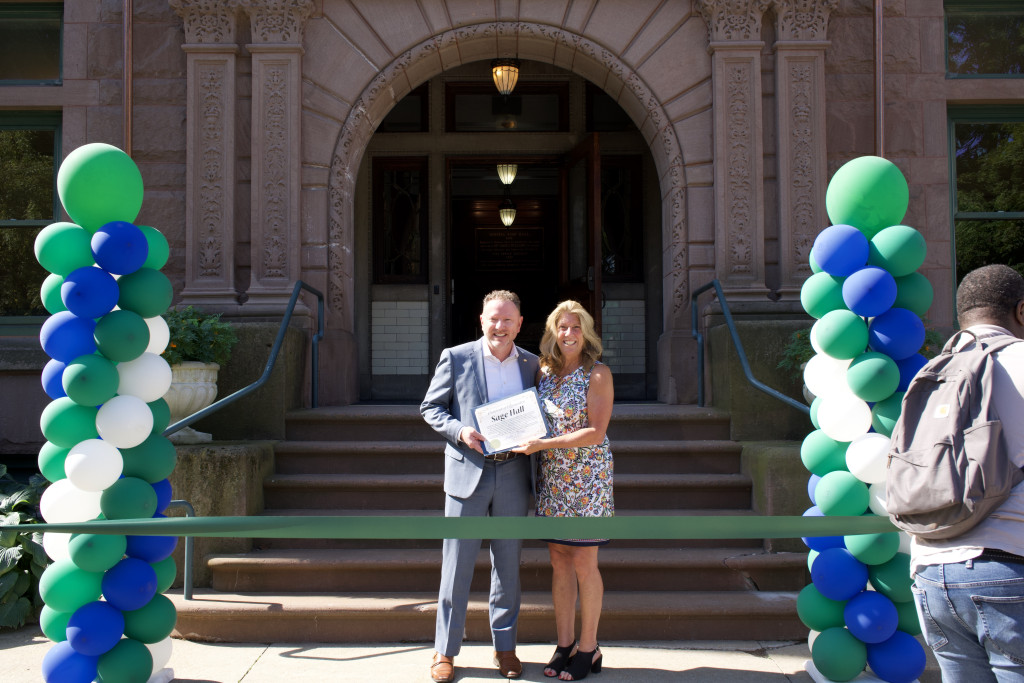 Russell Sage President Matthew Shaftel and Troy Mayor Carmella Mantello